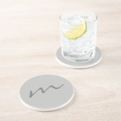 Dessous De Verre En Grès monogramme moderne tendance gris professionnel (Côté)