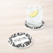 Dessous De Verre En Grès Monogramme noir/blanc de zèbre (Côté)