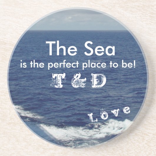 Dessous De Verre En Grès Monogramme Ocean Waves Sand Drick Coasters (Devant)