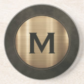 Dessous De Verre En Grès Monogramme Or Brossé Luxe (Devant)