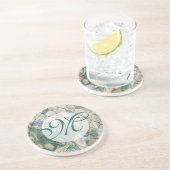 Dessous De Verre En Grès Monogramme | papillons arabes V (Côté)