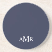 Dessous De Verre En Grès Monogramme Personnalisé Classique (Devant)