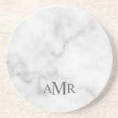 Dessous De Verre En Grès Monogramme Personnalisé Classique (Devant)