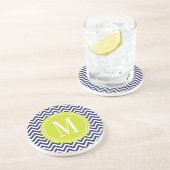 Dessous De Verre En Grès Monogramme personnalisé par zigzag de Chevron de (Côté)