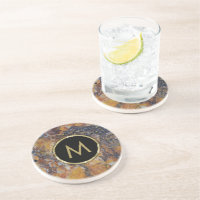 Monogramme Texture en pierre de marbre Brown et no
