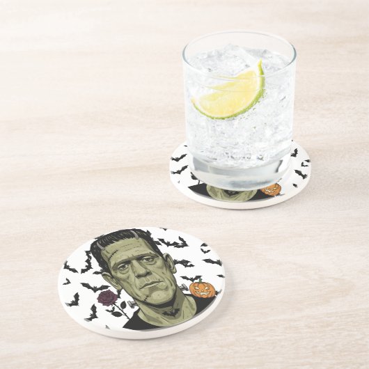 Dessous De Verre En Grès Monster Laughn Funny Éffrayant Frankenstein Energy (Côté)