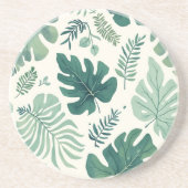 Dessous De Verre En Grès Monstera Mood - Dessous de verre de grès à feuille (Devant)