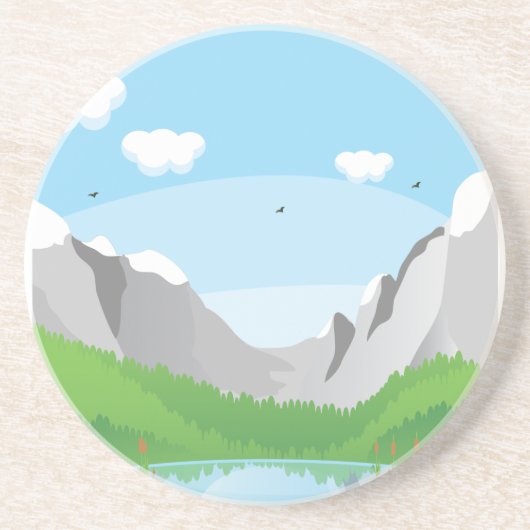 Dessous De Verre En Grès Montagnes (Devant)