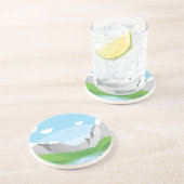 Dessous De Verre En Grès Montagnes (Côté)