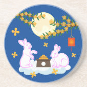 Dessous De Verre En Grès Moon Rabbit Mooncake Osmanthus (Devant)