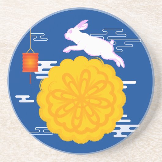 Dessous De Verre En Grès Mooncake Jumping Moon Moon Moon Rabbit (Devant)