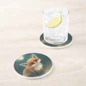 Dessous De Verre En Grès Moonlit Fox, Night Forest (Côté)