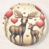 Dessous De Verre En Grès Moose Love 2 (Devant)