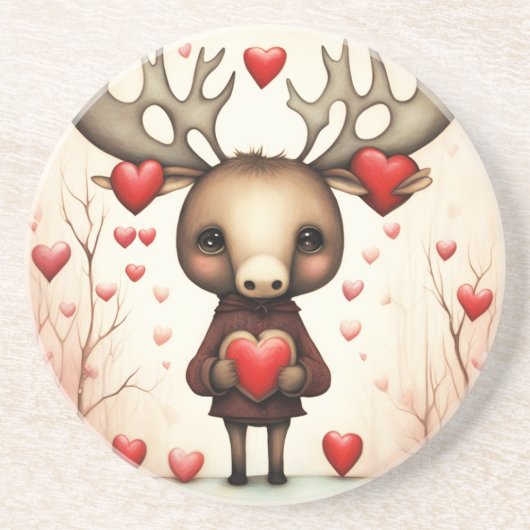 Dessous De Verre En Grès Moose Love 3 (Devant)