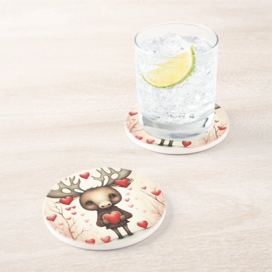 Dessous De Verre En Grès Moose Love 3 (Côté)