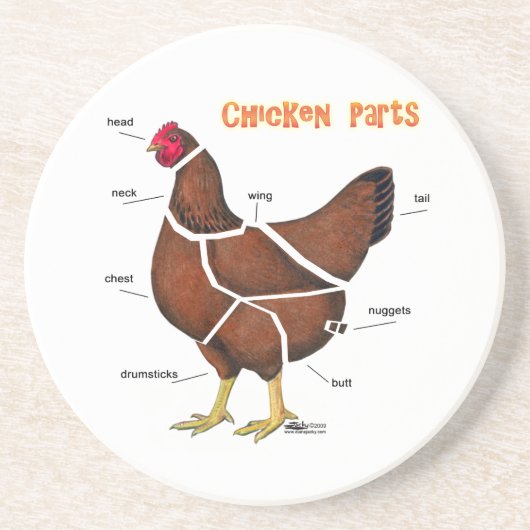 Dessous De Verre En Grès Morceaux de poulet (Devant)
