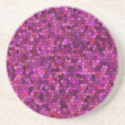 Dessous De Verre En Grès Mosaïque Rose Violet (Devant)