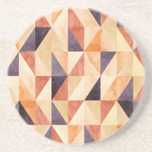 Dessous De Verre En Grès Mosaïque triangulaire Aquarelle Motif terrestre