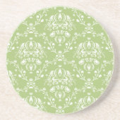 Dessous De Verre En Grès Moss Green Damask (Devant)