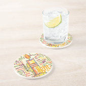 Dessous De Verre En Grès Mot de flamme de bougie Cloud Art Imprimer (Côté)