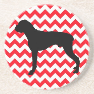 Dessous De Verre En Grès Moteur de feu Chevron rouge avec boîte Silhouette