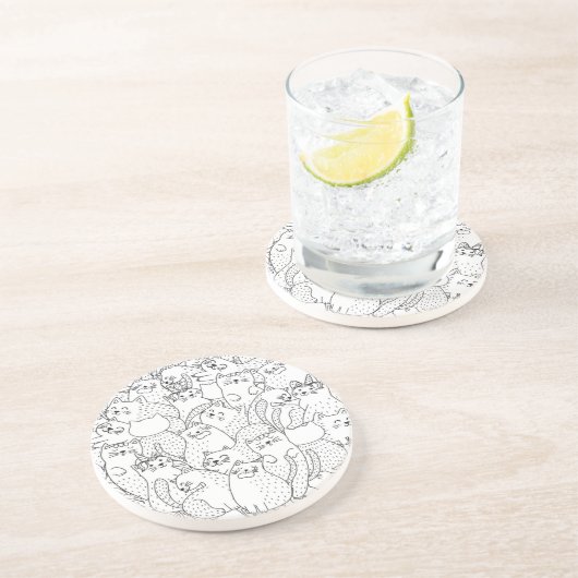 Dessous De Verre En Grès Motif (Côté)