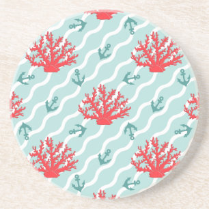 Dessous De Verre En Grès Motif 1 de corail rouge