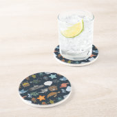 Dessous De Verre En Grès Motif 1 d'habitants d'océan (Côté)