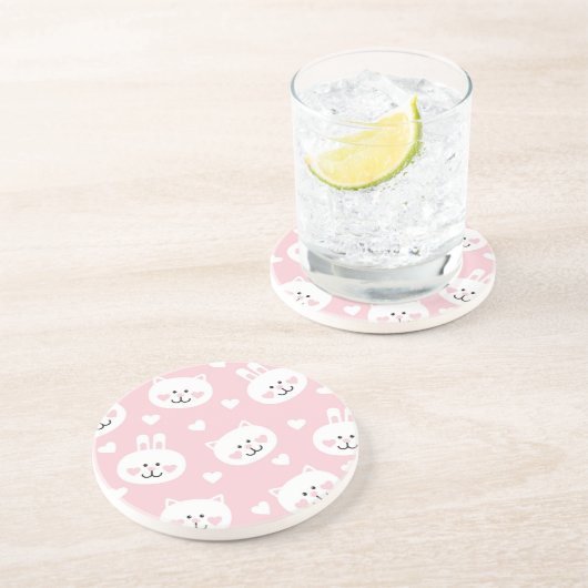 Dessous De Verre En Grès Motif 2 d'amour (Côté)