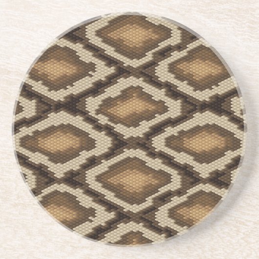 Dessous De Verre En Grès Motif 2 de peau de serpent de python (Devant)
