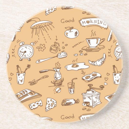 Dessous De Verre En Grès Motif 2 de petit déjeuner (Devant)