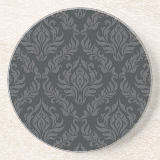 Dessous De Verre En Grès Motif 6 de damassé (Devant)