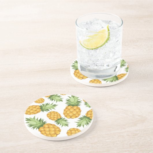 Dessous De Verre En Grès Motif à ananas (Côté)