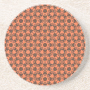 Dessous De Verre En Grès Motif à carreaux diamant à damier marron corail