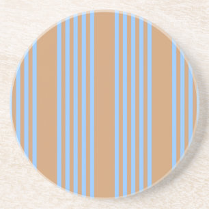 Dessous De Verre En Grès Motif à cinq bandes bleu et brun