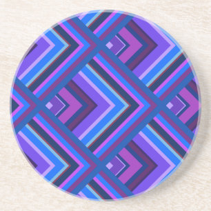 Dessous De Verre En Grès Motif à échelle Bleu et violet