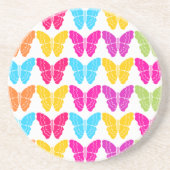 Dessous De Verre En Grès Motif à papillon arc-en-ciel mignon (Devant)