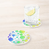 Dessous De Verre En Grès Motif à pois givrés arc-en-ciel (Côté)