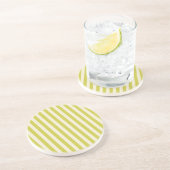 Dessous De Verre En Grès Motif à rayures vert rétro (Côté)
