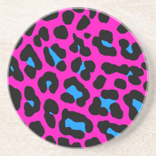 Dessous De Verre En Grès Motif à taches de léopard rétro Corey Tiger 80s