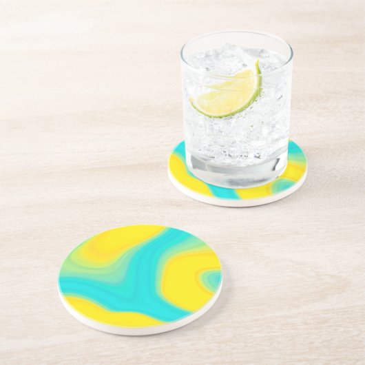 Dessous De Verre En Grès motif abstrait. (Côté)