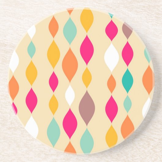 Dessous De Verre En Grès motif abstrait de style rétro (Devant)