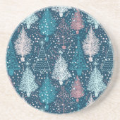 Dessous De Verre En Grès Motif Abstrait des arbres de Noël (Devant)