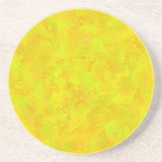 Dessous De Verre En Grès Motif Abstrait Jaune Orange Vert (Devant)