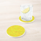 Dessous De Verre En Grès Motif Abstrait Jaune Orange Vert (Côté)