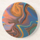 Dessous De Verre En Grès motif abstrait marbré (Devant)