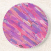 Dessous De Verre En Grès Motif Abstrait violet et rose (Devant)