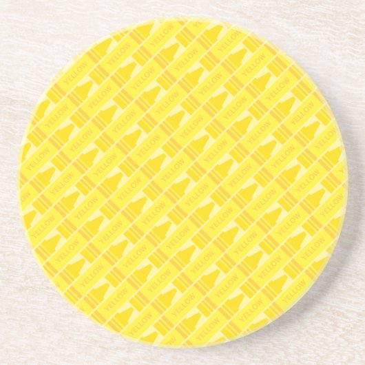 Dessous De Verre En Grès Motif amusant de crayon jaune (Devant)