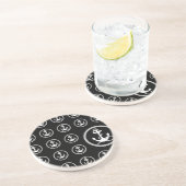 Dessous De Verre En Grès Motif Ancre (Côté)