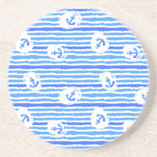 Dessous De Verre En Grès Motif Ancre d'aquarelle 1